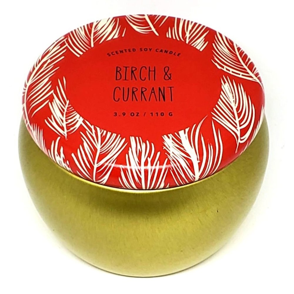 Opalhouse Birch & Currant Scented Soy 3.9 oz Round Metal Tin Candle NEW